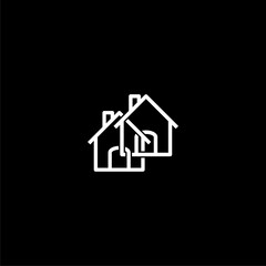 House logo icon isolated on dark background
