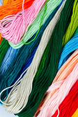 Multicolor threads for embroidery cross-stitch, mulina
