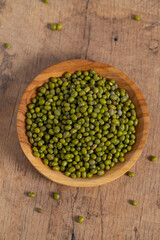 mung beans on dark surface