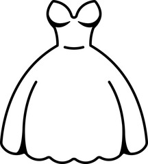 Wedding Dress woman Icon Elements Glyph Semi Solid Black and White Style