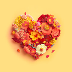 A heart shape made of flowers