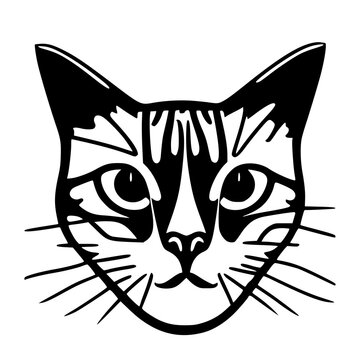 Portrait of a cat. Vector illustration. Minimalism style.