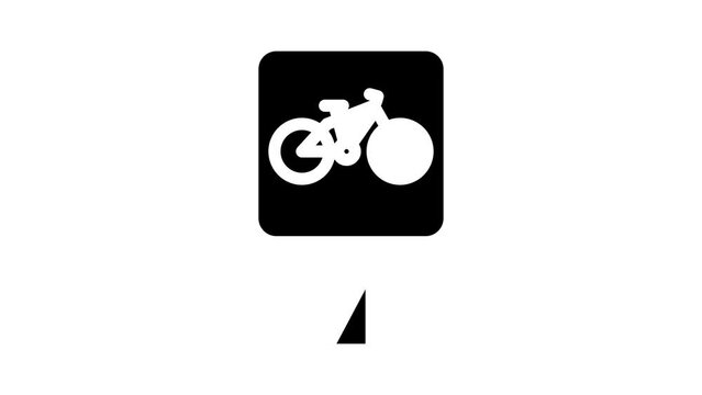 route for bicyclist glyph icon animation