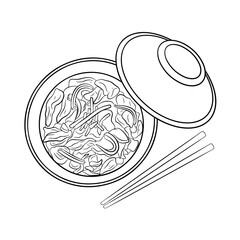 Gyudon Asian Food Vector Illustration