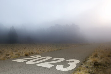 Street of 2023 with dark cloud