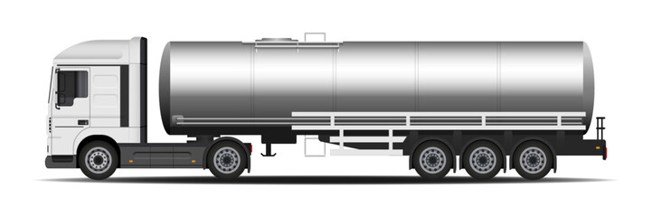 Tank truck vector mockup. Isolated tanker template for branding.