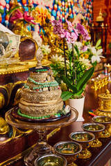 Obraz premium Tibetan Mongolian Buddhist shrine with ornate gold decor