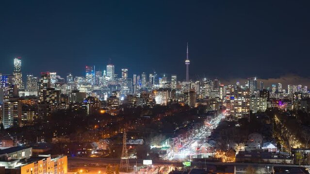 Time-lapse of Toronto skyline in November 2022 from a distance captured by Anthony Saleh