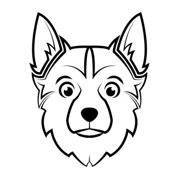 recommend clip art: Black and white line art of dog head. Good use for symbol, mascot, icon, avatar, tattoo, T Shirt design, logo or any design