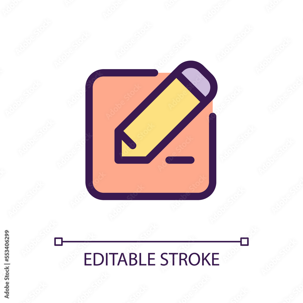 Poster edit text pixel perfect rgb color ui icon. type message. documents editing. simple filled line eleme