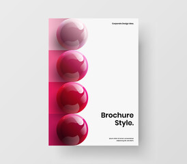 Geometric 3D balls banner illustration. Premium pamphlet vector design concept.