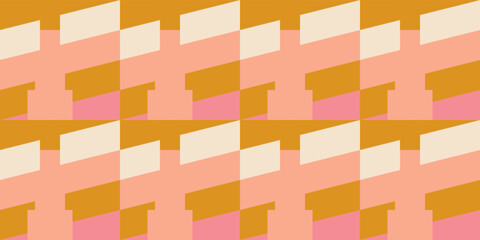 Modern vector abstract  geometric background with rectangles and squares  in retro scandinavian style. Pastel colored simple shapes graphic diagonal pattern. Abstract mosaic artwork.
