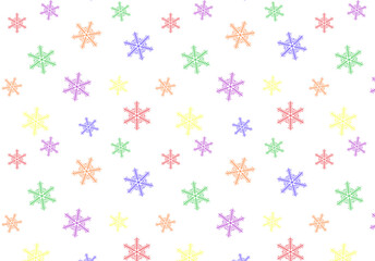 Color snowflakes.Snowflakes in lgbt flag.Great for wallpaper,Christmas decorative background, vector illustration