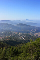 Panorama of the Mediterranean blue sea