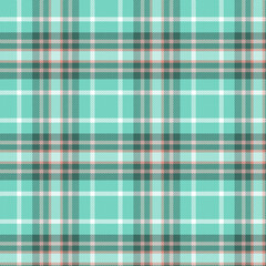 teal plaid seamless vector pattern with twill weave