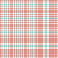 peach plaid seamless vector pattern with twill weave
