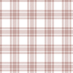 Obraz premium pale pink and white plaid seamless vector pattern with twill weave
