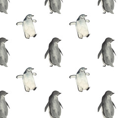 Pattern with penguin isolated on white background.For invitation and cards.