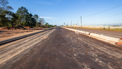 Road Highway Route Construction Expansion Halfway Landscape.