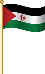 Flag of Sahrawi Arab Democratic Republic,Sahrawi Arab Democratic Republic flag Golden waving isolated vector illustration eps10.