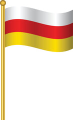 Fototapeta premium Flag of North Ossetia, North Ossetia flag Golden waving isolated vector illustration eps10.