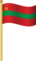 Flag of Transnistria, Transnistria flag Golden waving isolated vector illustration eps10.