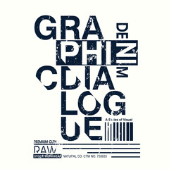 graphic denim vintage typography for t-shirt stamp, tee print, applique, fashion slogan, badge, label clothing, jeans, or other printing products. Vector illustration.