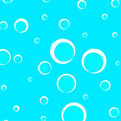 Shiny bubbles on a blue water background. Abstract illustration.