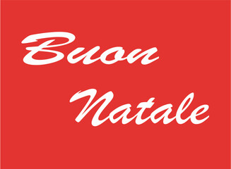 Merry Christmas text sign illustration, written in Italian