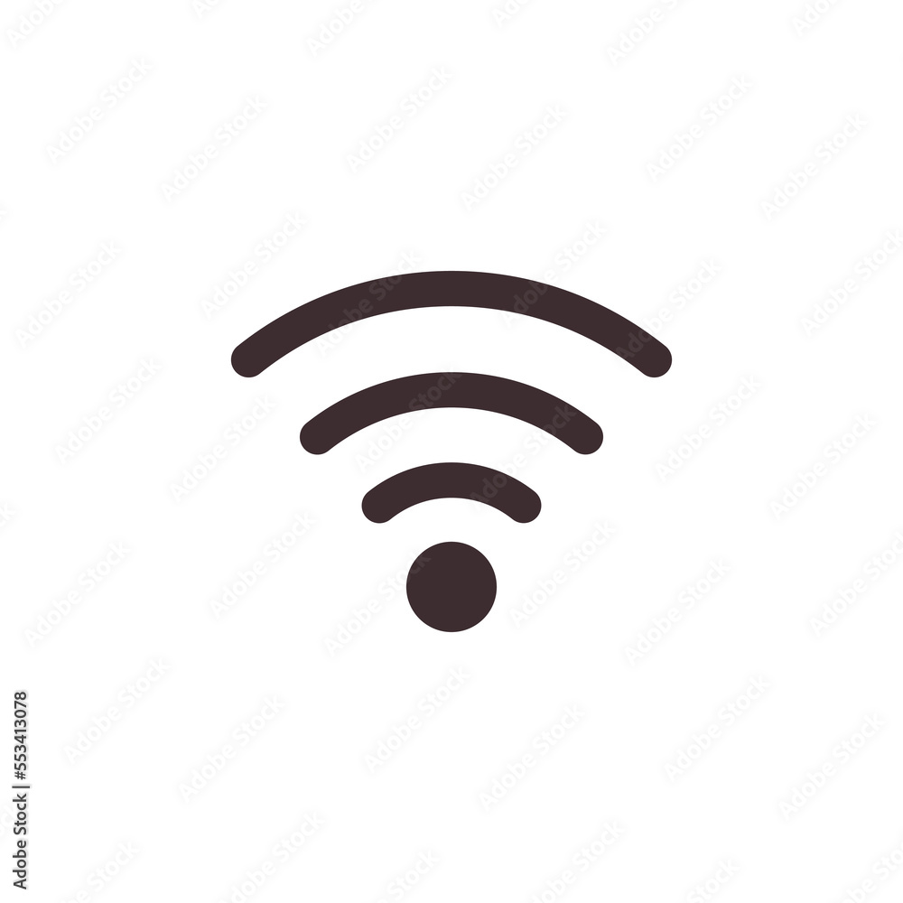 Poster wifi icon. good wi-fi signal transmission symbol with line waves. wireless network sign, hotspot. pu