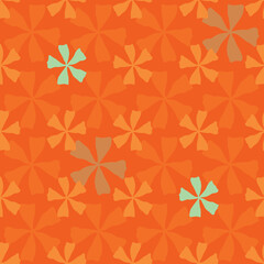 70s Rhythm, vector orange seamless pattern background.