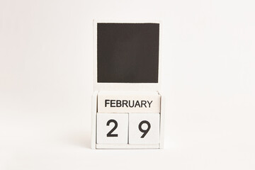 Calendar with date 29 February and space for designers. Illustration for an event of a certain date.