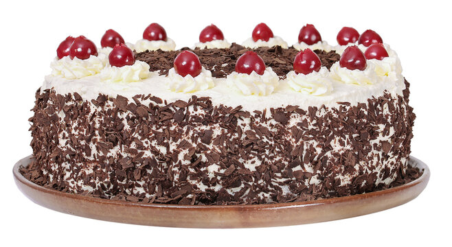 Traditional black forest cake from Germany, transparent background
