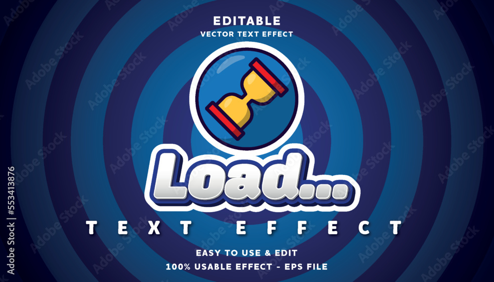 Poster load editable text effect with modern and simple style, usable for logo or campaign title