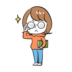 女性　説明　めがね