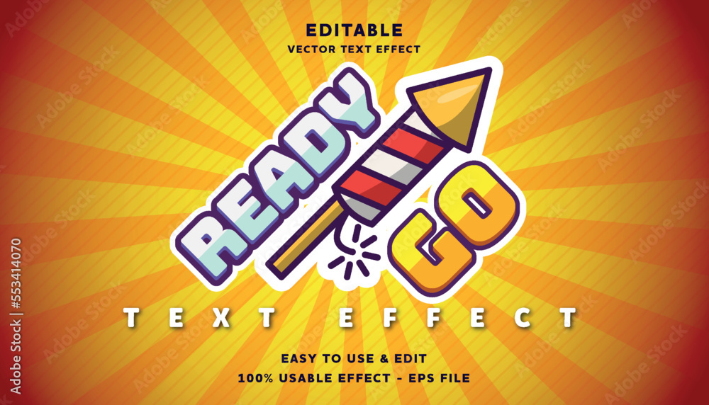 Poster ready go editable text effect with modern and simple style, usable for logo or campaign title