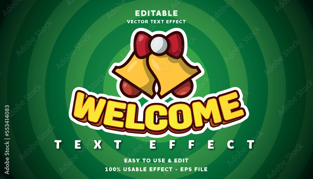 Poster welcome editable text effect with modern and simple style, usable for logo or campaign title