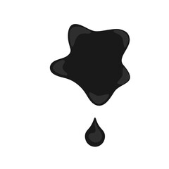 Oil spill stain icon. Black silhouette dripping liquid. Current ink. Vector illustration.