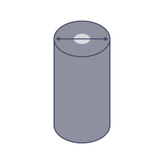 Stainless steel bars icon. Aluminum pipe diameter symbol. Industrial beam tube shapes. Wire distance measurement tool. concept. Vector illustration.