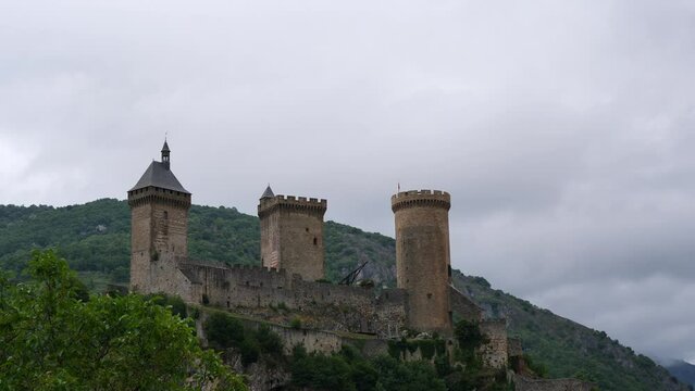 Old medieval castle in Foix, Ariege, south France.