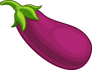 Eggplant Aubergine Vegetable Cartoon Illustration