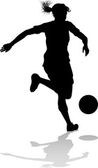 Female Soccer Football Player Woman Silhouette