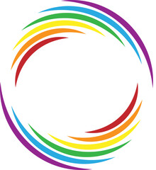 Obraz premium LGBT rainbow frame in circle shape. PNG transparent.