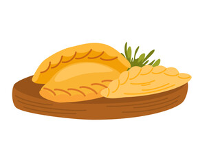 Japanese dumplings. Asian Food. Perfect for restaurant cafe and print menus. Vector hand draw cartoon illustration.