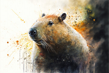 portrait of a capybara