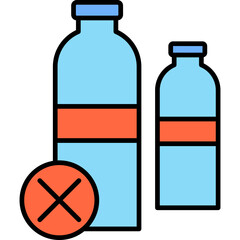Fototapeta premium No Plastic Bottles Icon
