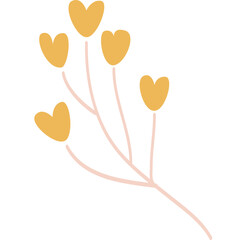 Heart flowers, Hand drew heart flower doodle vector, Floral decoration for valentine's day or wedding card. heart shaped flower, Wedding flowers are blooming in a bouquet, tree, shrubby, bush.
