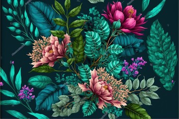 Fototapeta na wymiar Floral background Generative AI