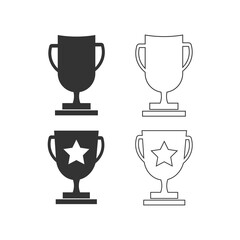 Trophy icon. Winner set line and background vector ilustration.