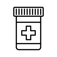 Medical pills bottle icon. Pictogram isolated on a white background.